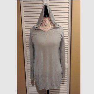 B. Boutique Pullover Knit Hoodie, Size L, Pre-Owned